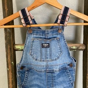 Oshkosh B’Gosh Denim Toddler Overalls with Striped Straps
